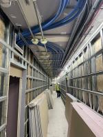 suspended pipe runs harrow