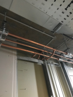 hot water pipework installation ceiling